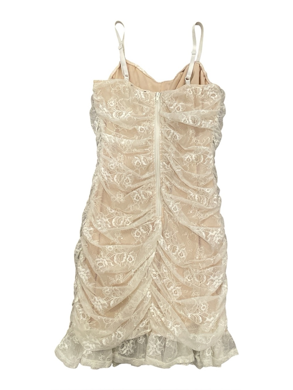 Windsor Wrapped In Lace Ruched Mini
Dress Ivory M - Picture 7 of 15